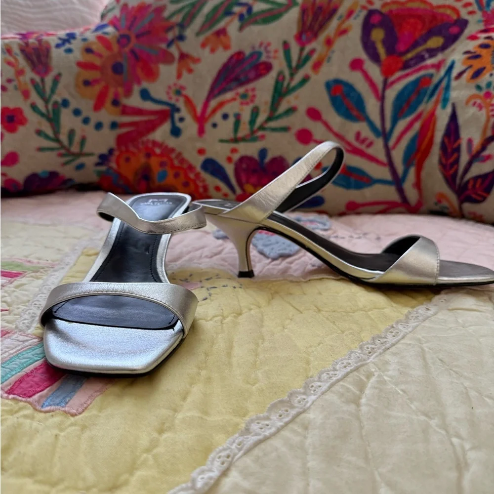 Marc Fisher Metallic Silver Sandals - Picture 2 of 5